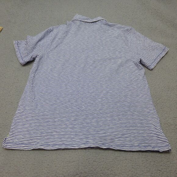 Vineyard Vines Shirt Mens Large Island Polo Striped Blue Pocket Cotton Preppy - Picture 2 of 9